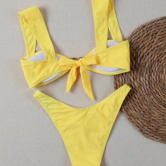 Yellow Women's Sexy Starfish Decor Bikini Set - Picture 3 of 6